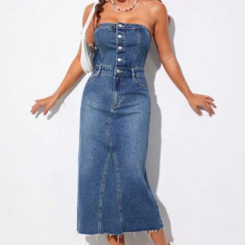 Sincerely Jules Demin Tube Top Dress